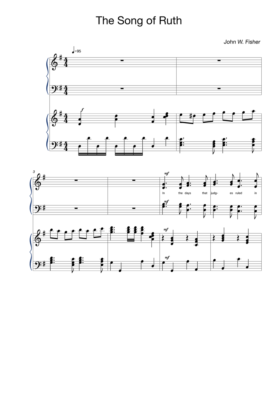 The Song of Ruth Divisi scores gallery preview page 1
