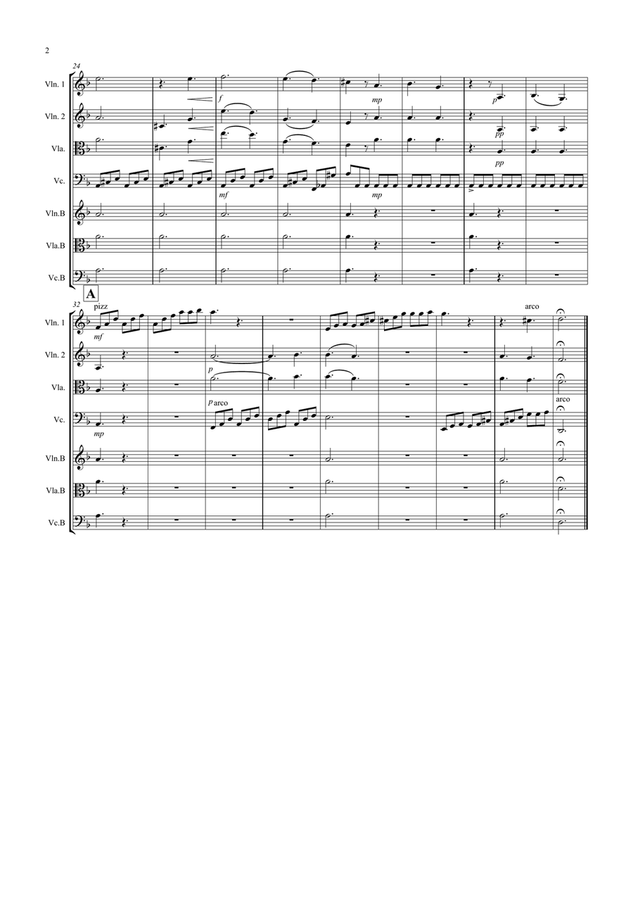 Moonlight Sonata for (1st movement) for Beginner and Advanced String Quartet String Quartet scores gallery preview page 2