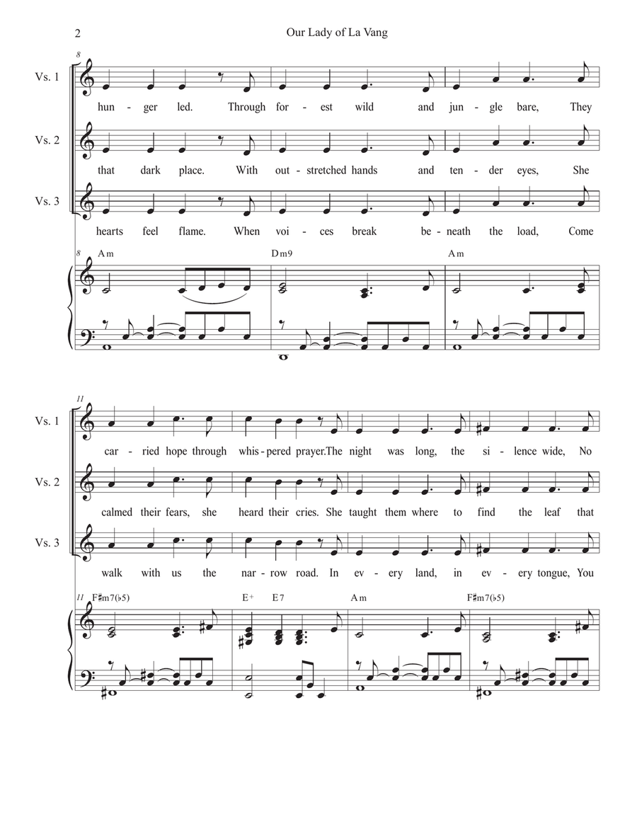Our Lady of La Vang (2-part choir - (SA) SA scores gallery preview page 2