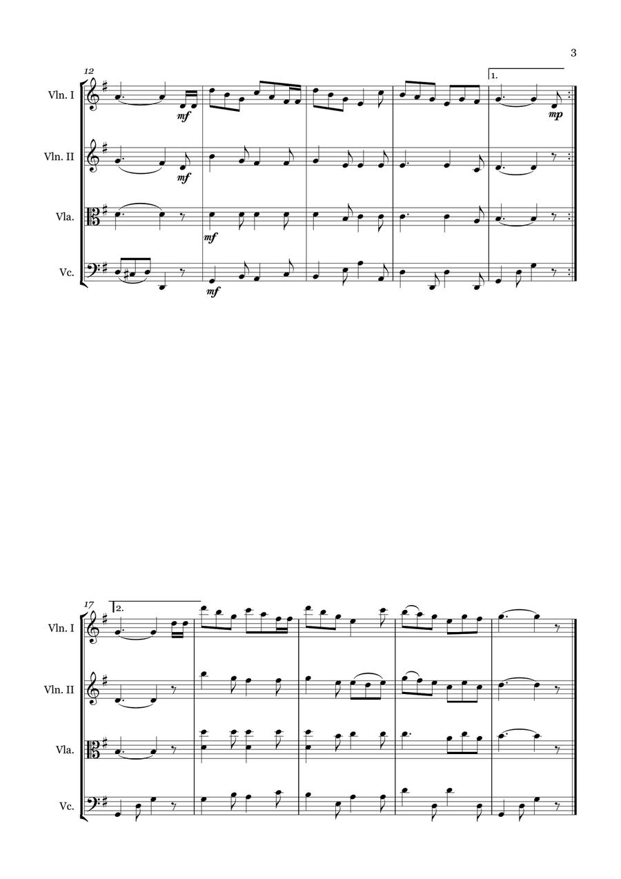 Teddy Teddy String Quartet scores gallery preview page 3