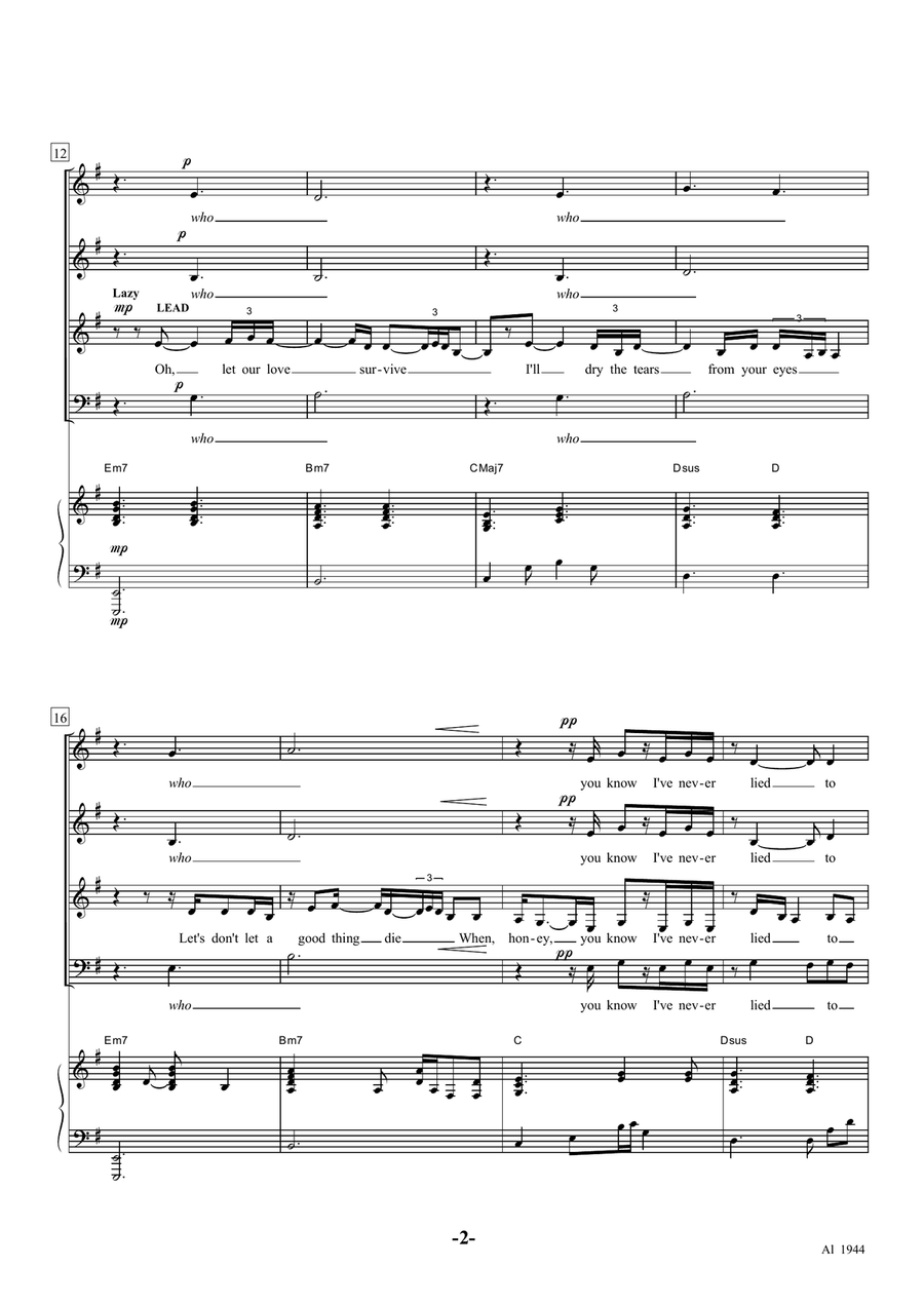 Suspicious Minds Suspicious Minds Choir scores gallery preview page 2