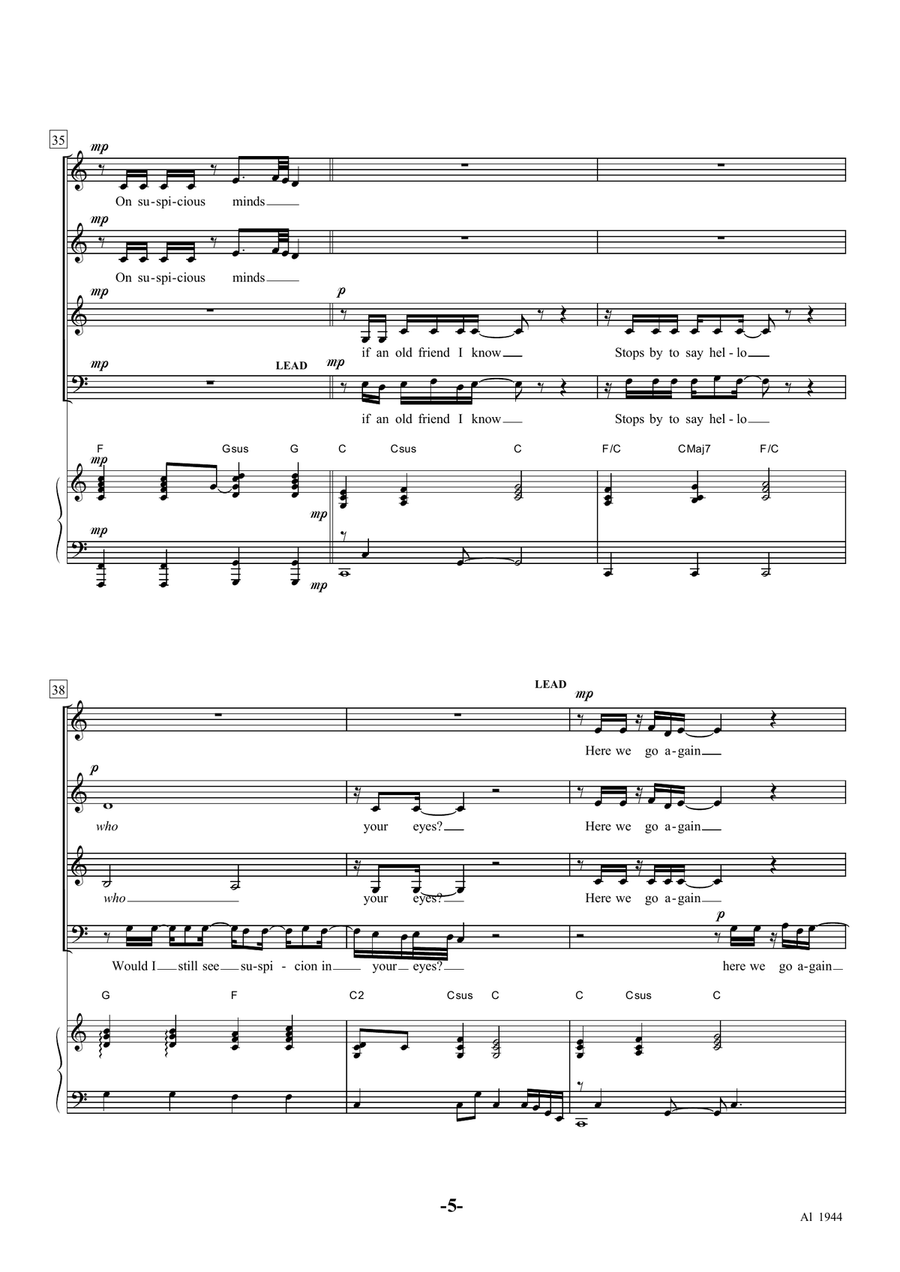 Suspicious Minds Suspicious Minds Choir scores gallery preview page 5