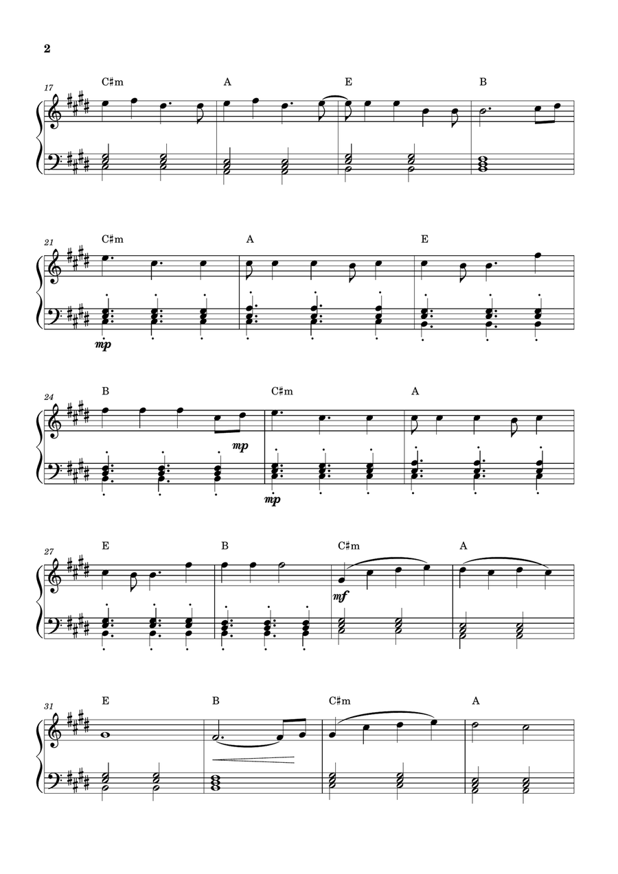 Cheap Thrills (Feat. Sean Paul) Easy Piano scores gallery preview page 2