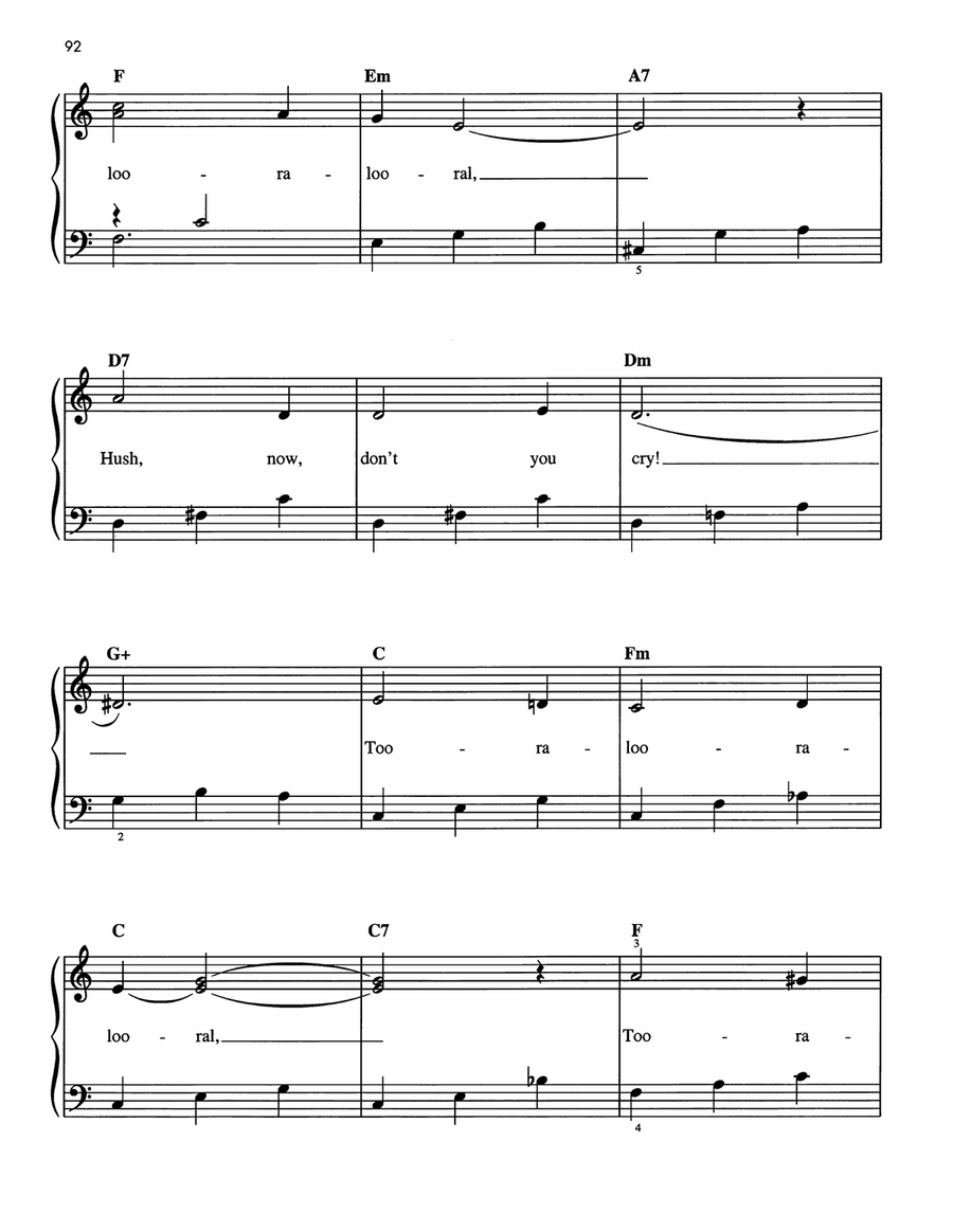 Too-Ra-Loo-Ra-Loo-Ral (That's An Irish Lullaby) Easy Piano scores gallery preview page 2