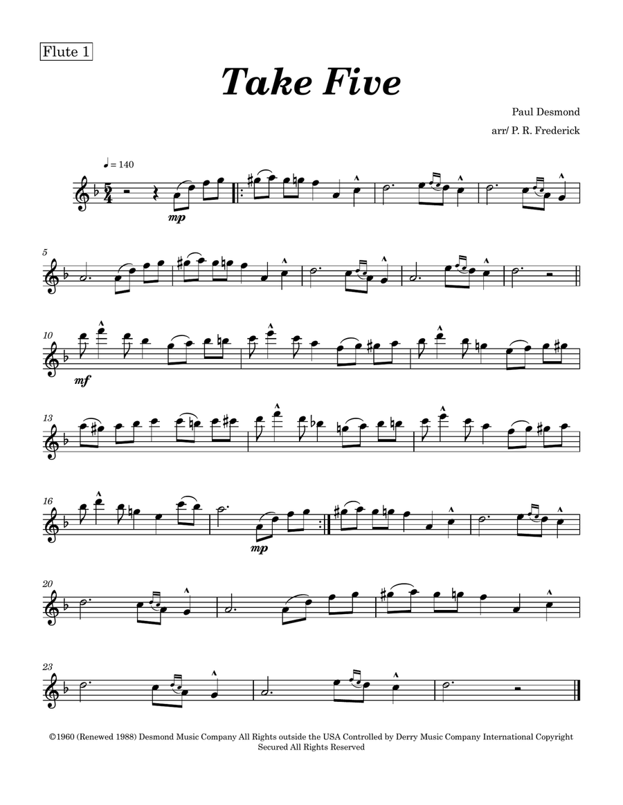 Take Five Flute Duet scores gallery preview page 2