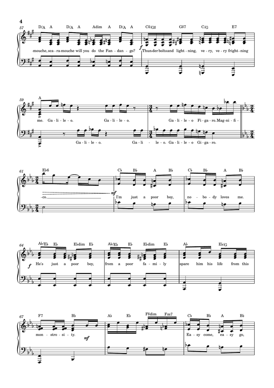 Bohemian Rhapsody by Queen Easy Piano scores gallery preview page 4