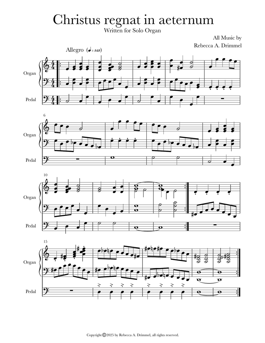Christus regnat in aeternum Organ Solo scores gallery preview page 1