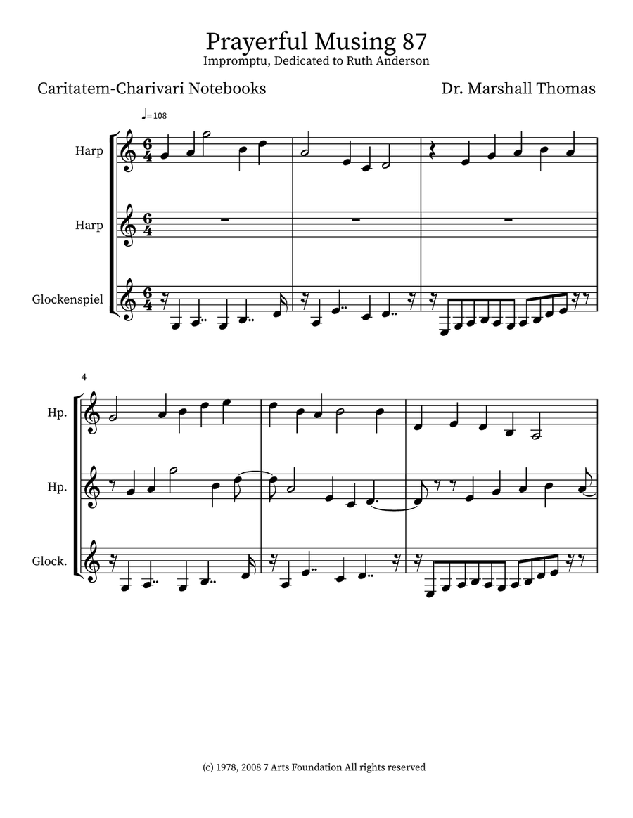 Prayerful Musing 87 Prayerful Musing 87 Small Ensemble scores gallery preview page 1