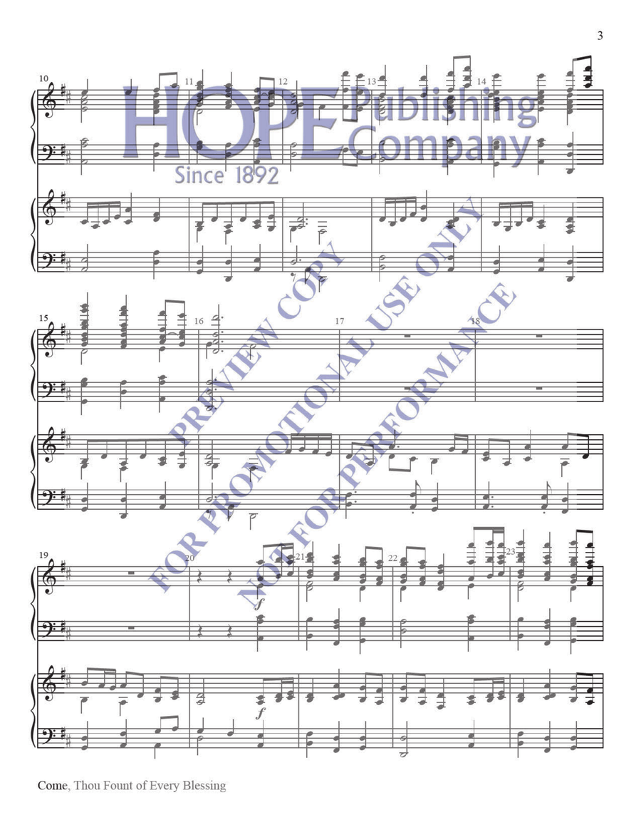 Come, Thou Fount of Every Blessing Score scores gallery preview page 3
