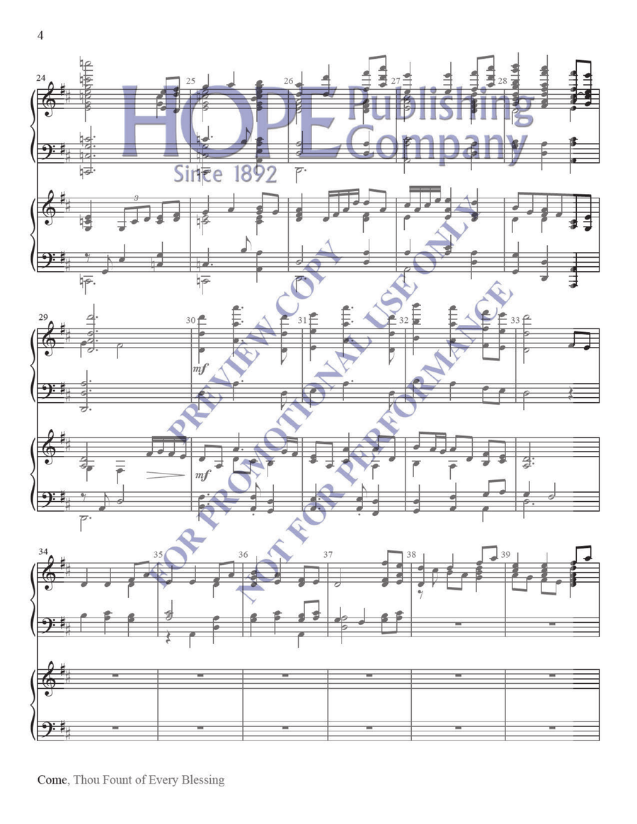 Come, Thou Fount of Every Blessing Score scores gallery preview page 4