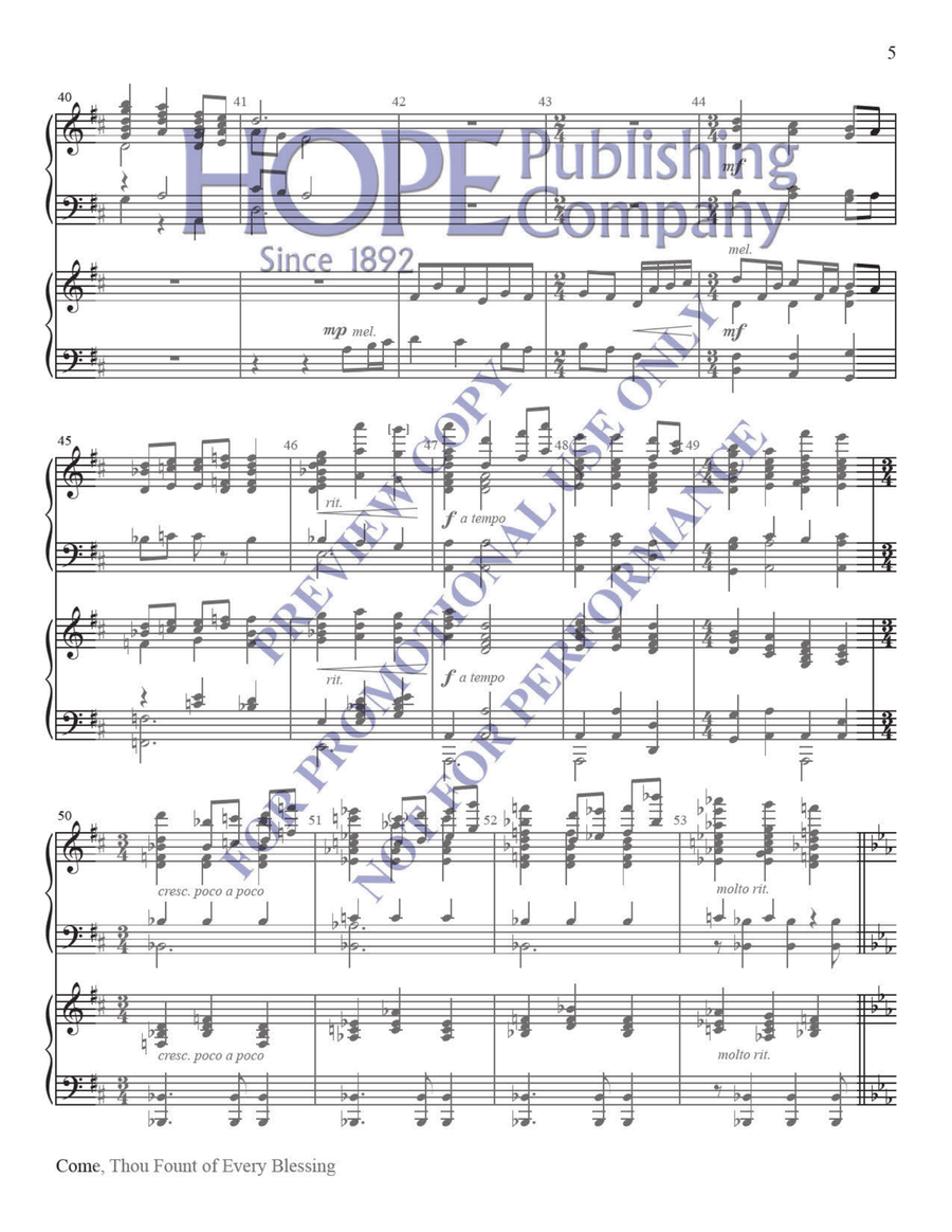 Come, Thou Fount of Every Blessing Score scores gallery preview page 5