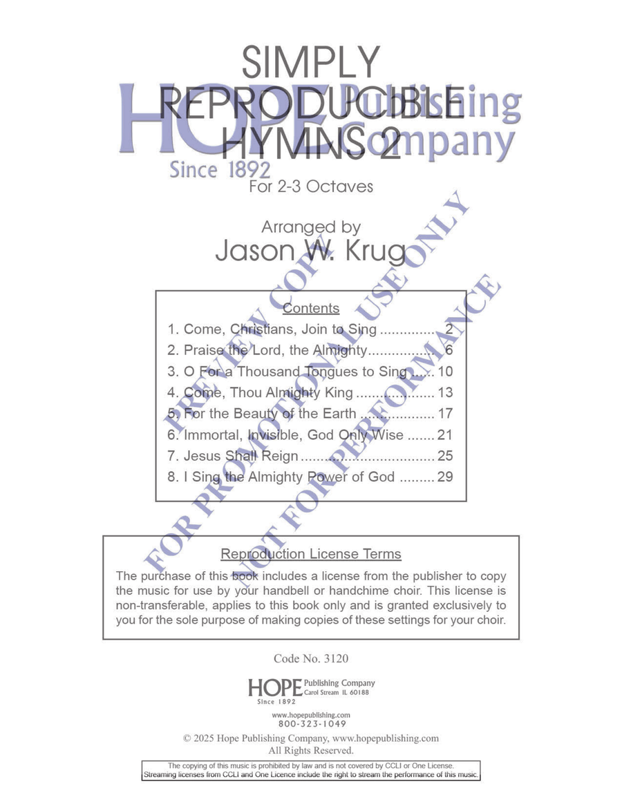 Simply Reproducible Hymns 2 for 2-3 Octaves 3-Octaves scores gallery preview page 2