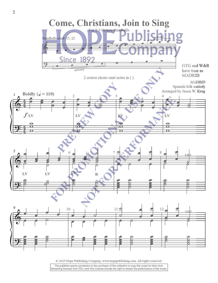 Simply Reproducible Hymns 2 for 2-3 Octaves 3-Octaves scores gallery preview page 3
