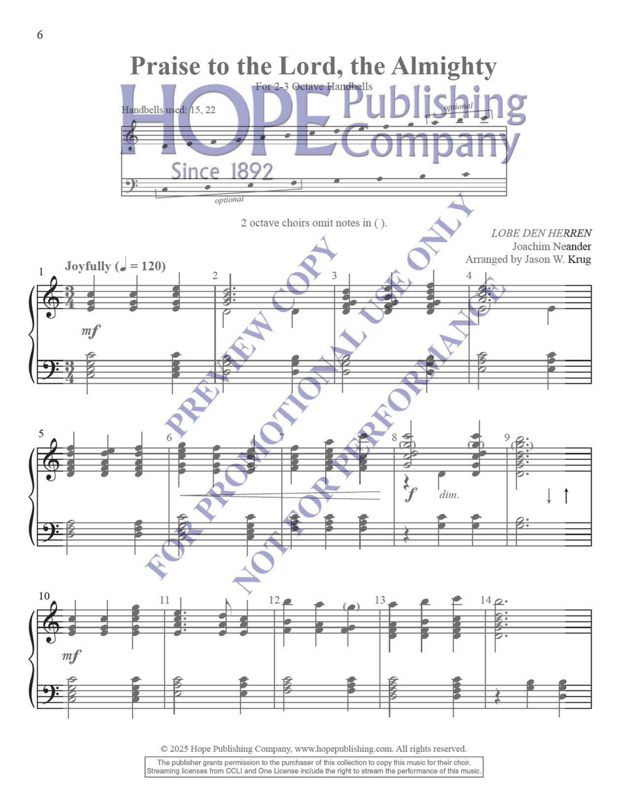 Simply Reproducible Hymns 2 for 2-3 Octaves 3-Octaves scores gallery preview page 7