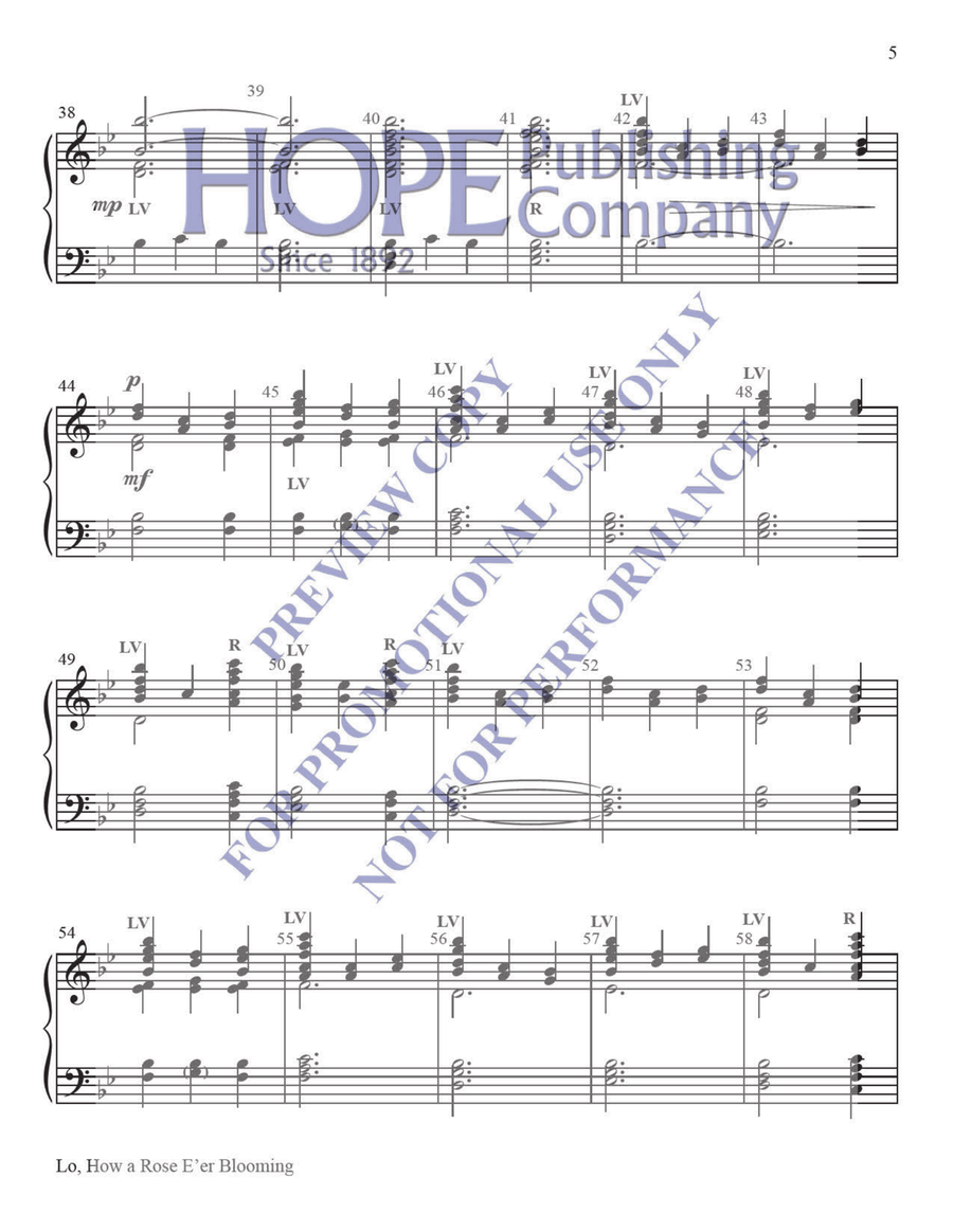 Lo, How a Rose E'er Blooming 3-Octaves scores gallery preview page 4