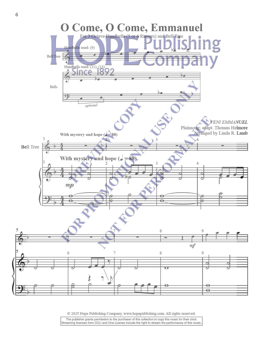 Ring with Less Plus Bell Tree Handbell Choir scores gallery preview page 8