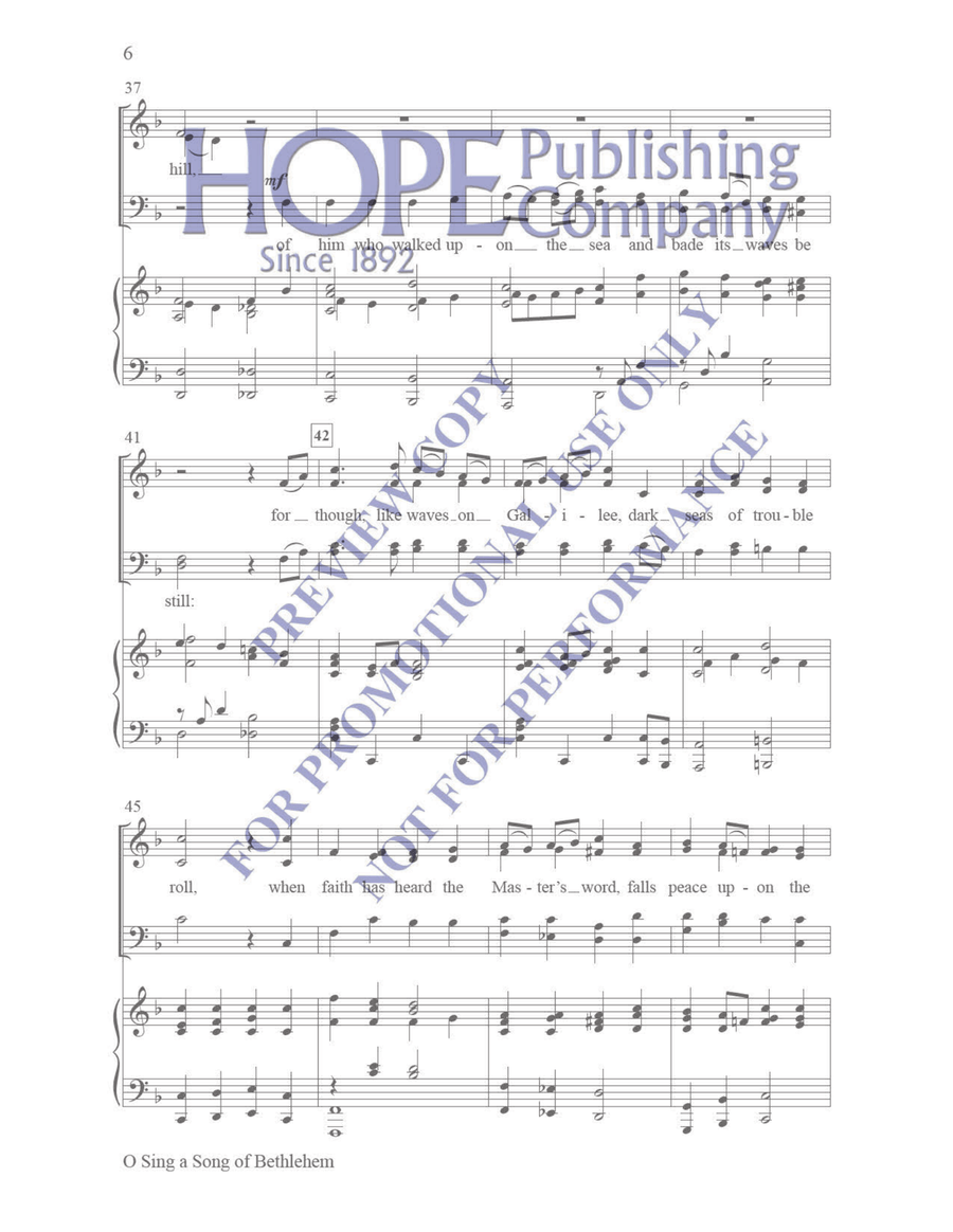 O Sing a Song of Bethlehem 4-Part scores gallery preview page 6