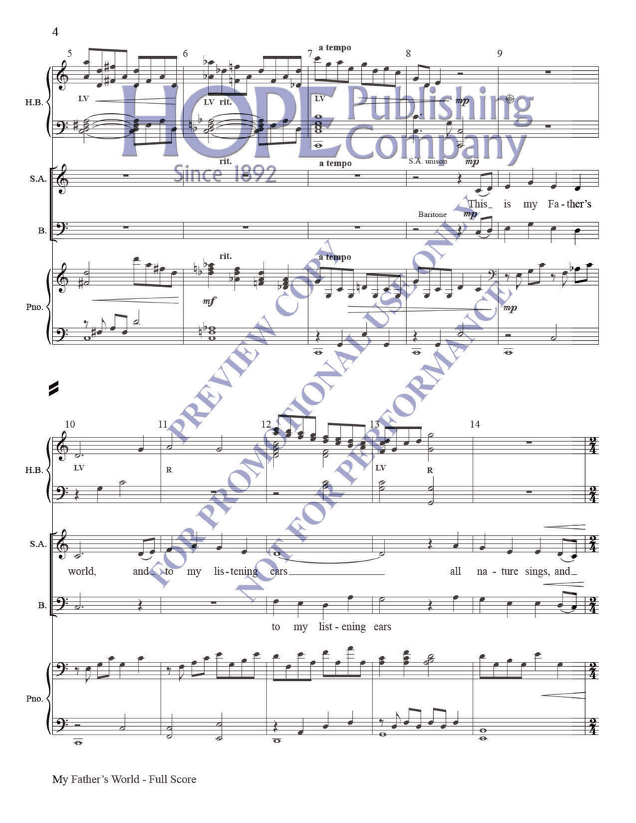 My Father's World My Father's World Piano Accompaniment scores gallery preview page 3
