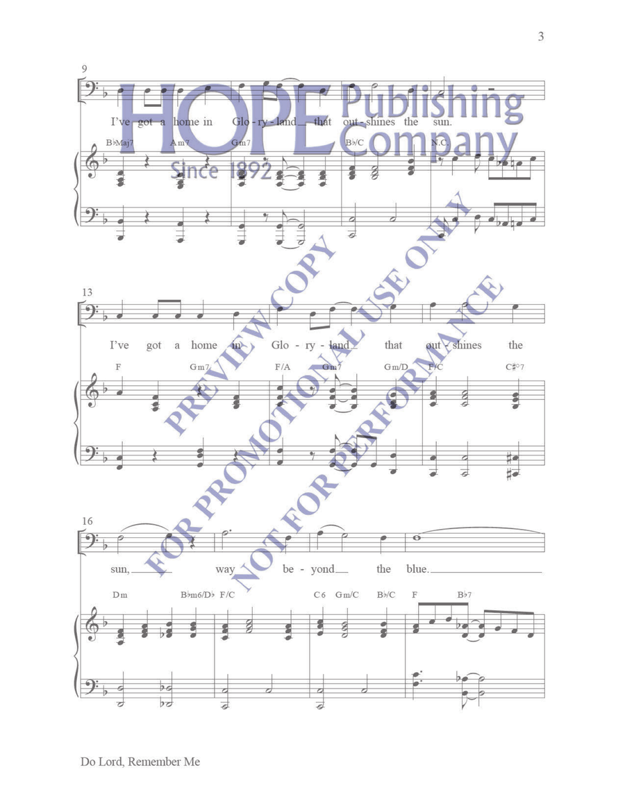 Do Lord, Remember Me Do Lord, Remember Me 3-Part scores gallery preview page 3