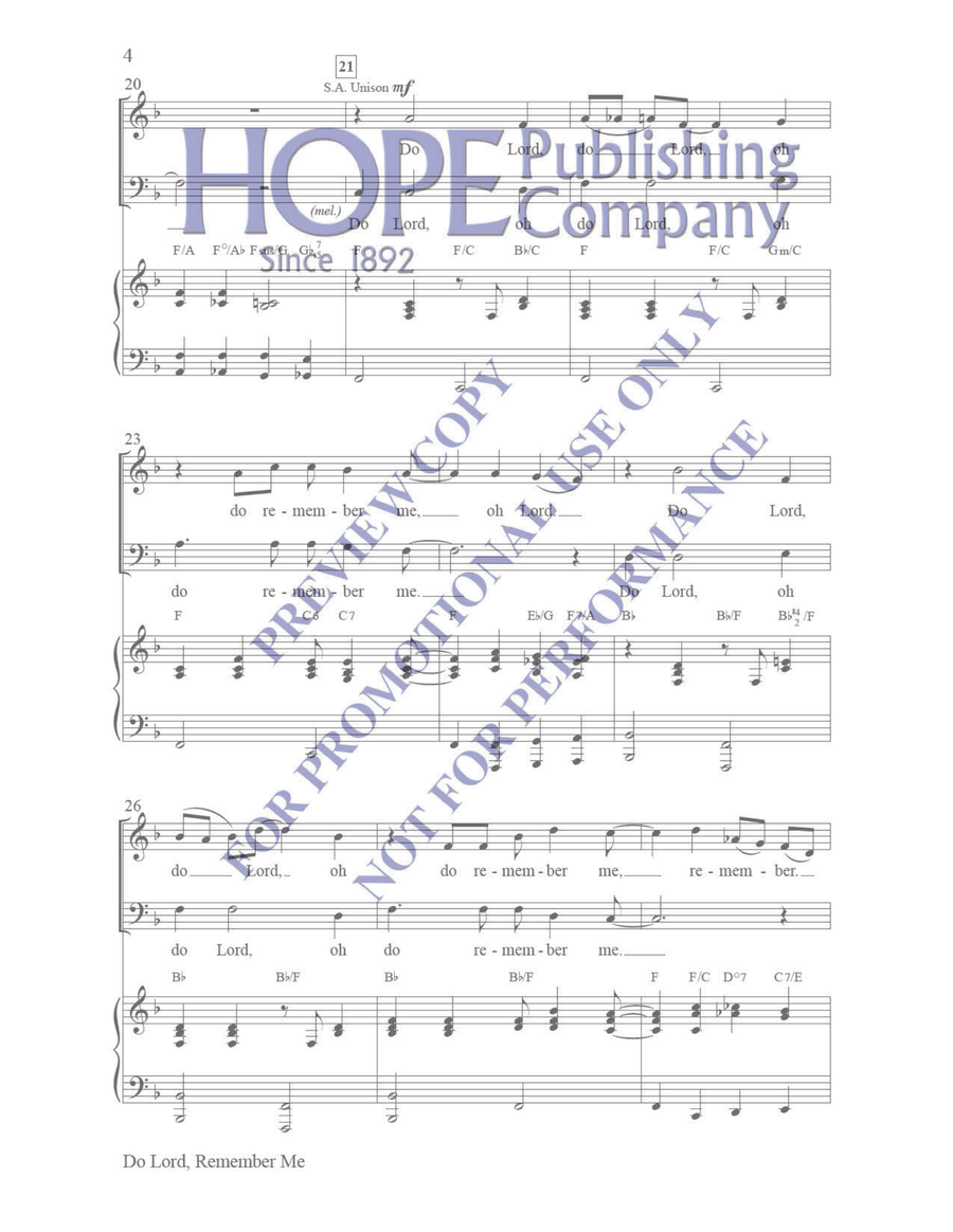 Do Lord, Remember Me Do Lord, Remember Me 3-Part scores gallery preview page 4