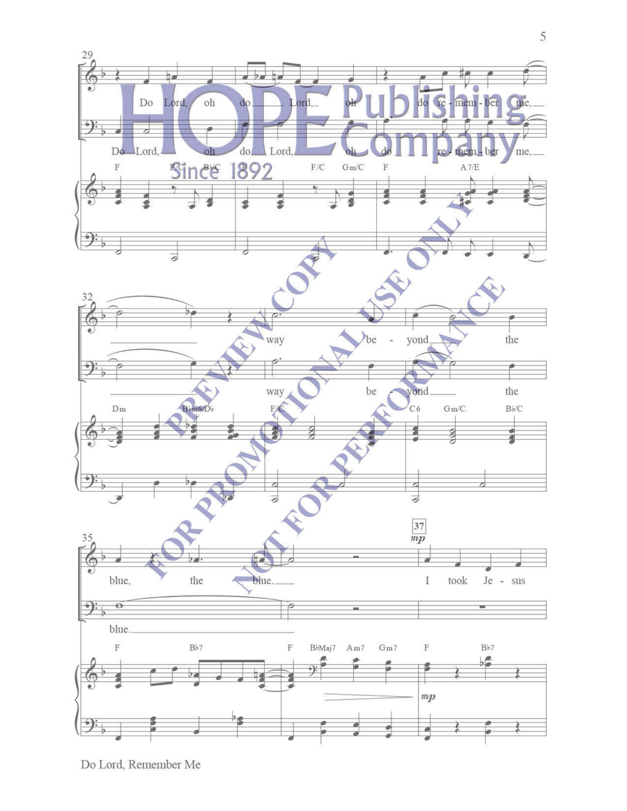 Do Lord, Remember Me Do Lord, Remember Me 3-Part scores gallery preview page 5