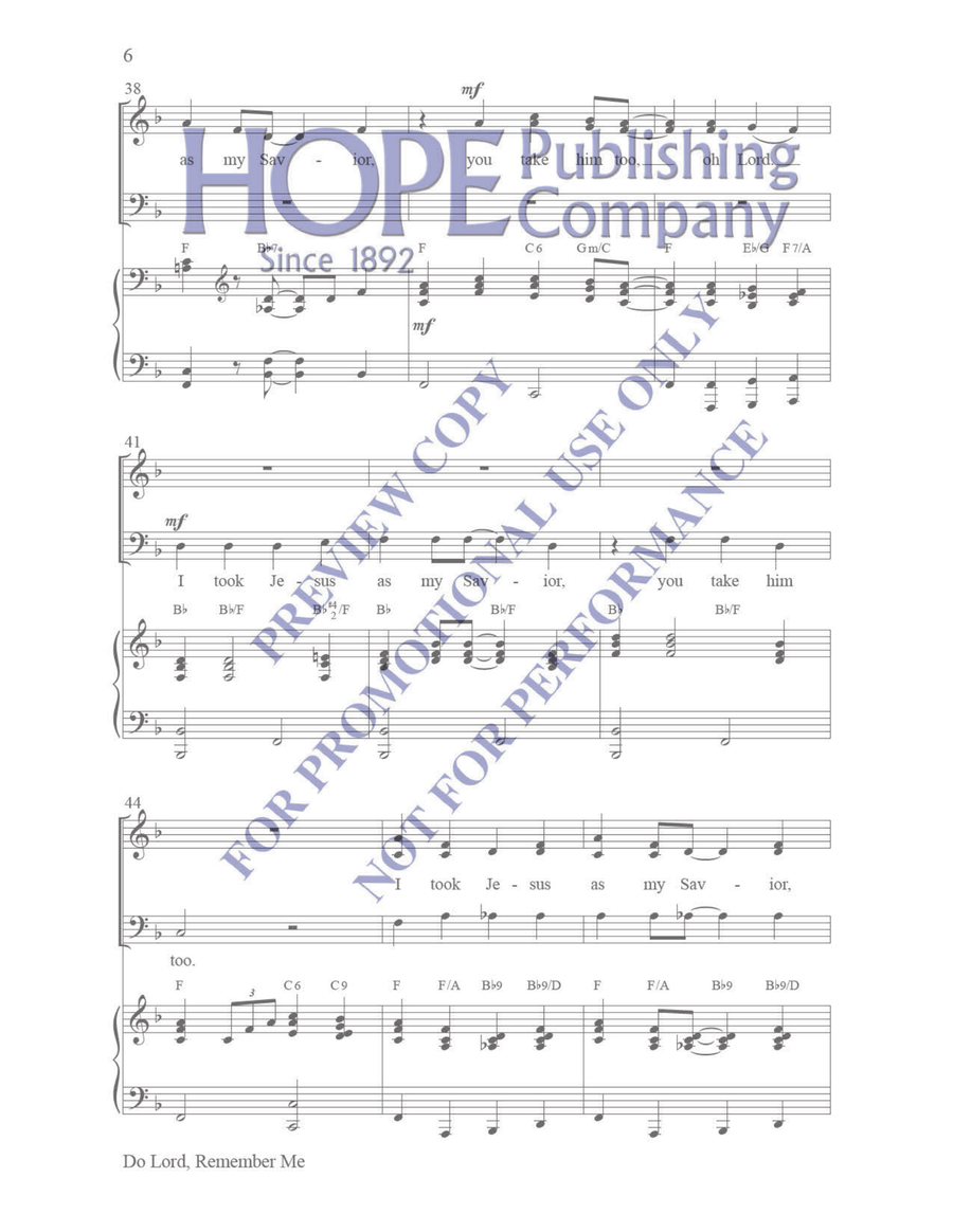 Do Lord, Remember Me Do Lord, Remember Me 3-Part scores gallery preview page 6