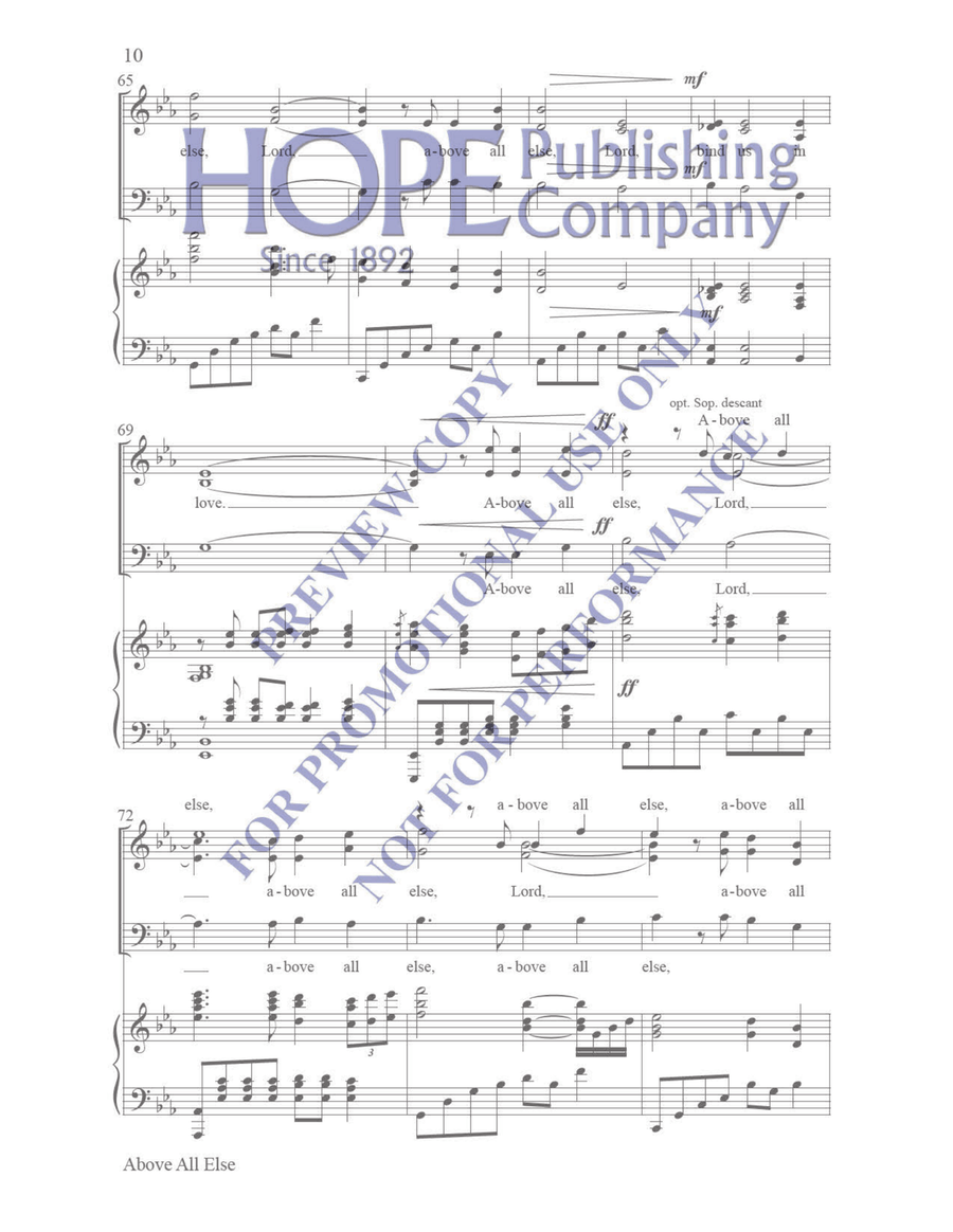 Above All Else Above All Else 3-Part scores gallery preview page 9