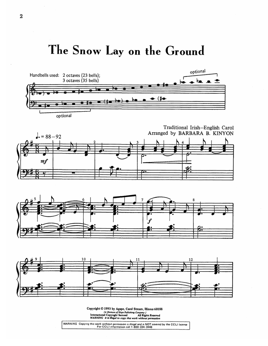 The Snow Lay on the Ground 3-Octaves scores gallery preview page 2