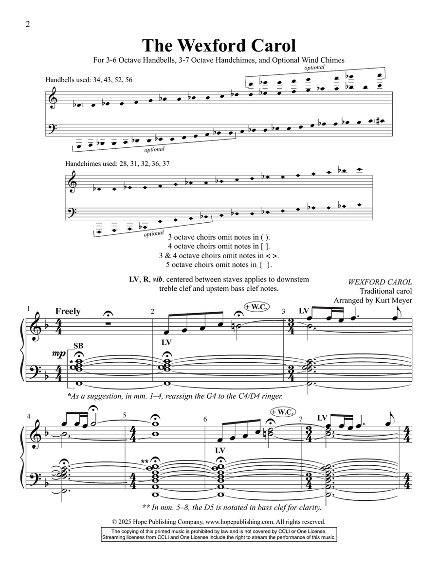 The Wexford Carol The Wexford Carol Handbell Choir scores gallery preview page 2