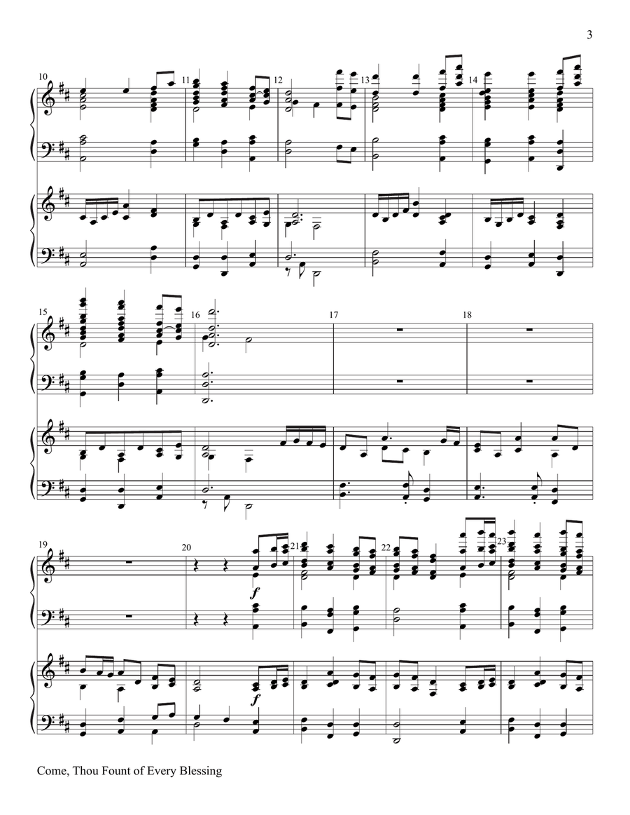 Come, Thou Fount of Every Blessing Score scores gallery preview page 3