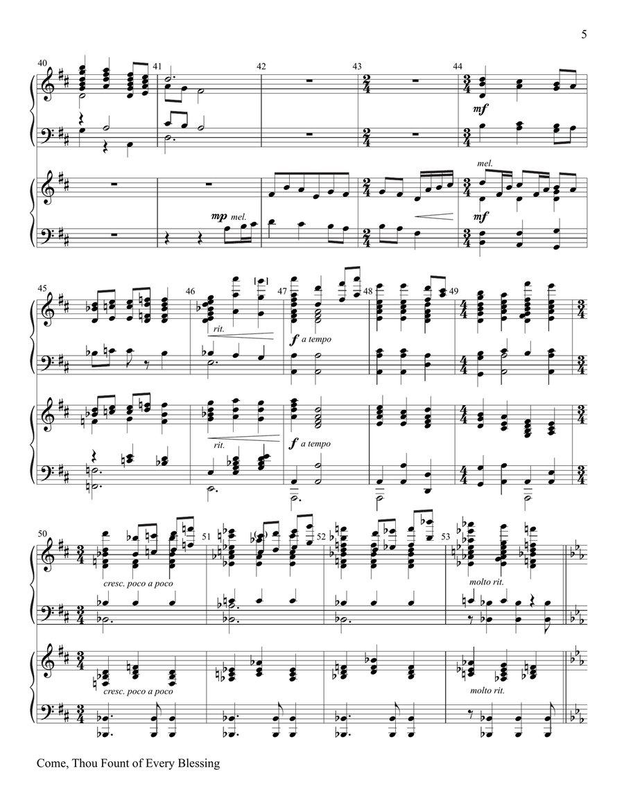 Come, Thou Fount of Every Blessing Score scores gallery preview page 5