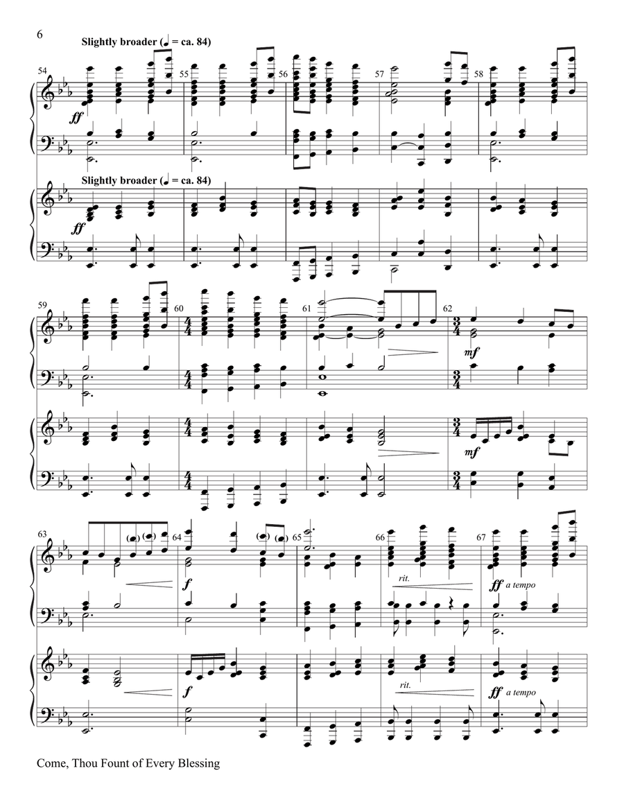 Come, Thou Fount of Every Blessing Score scores gallery preview page 6
