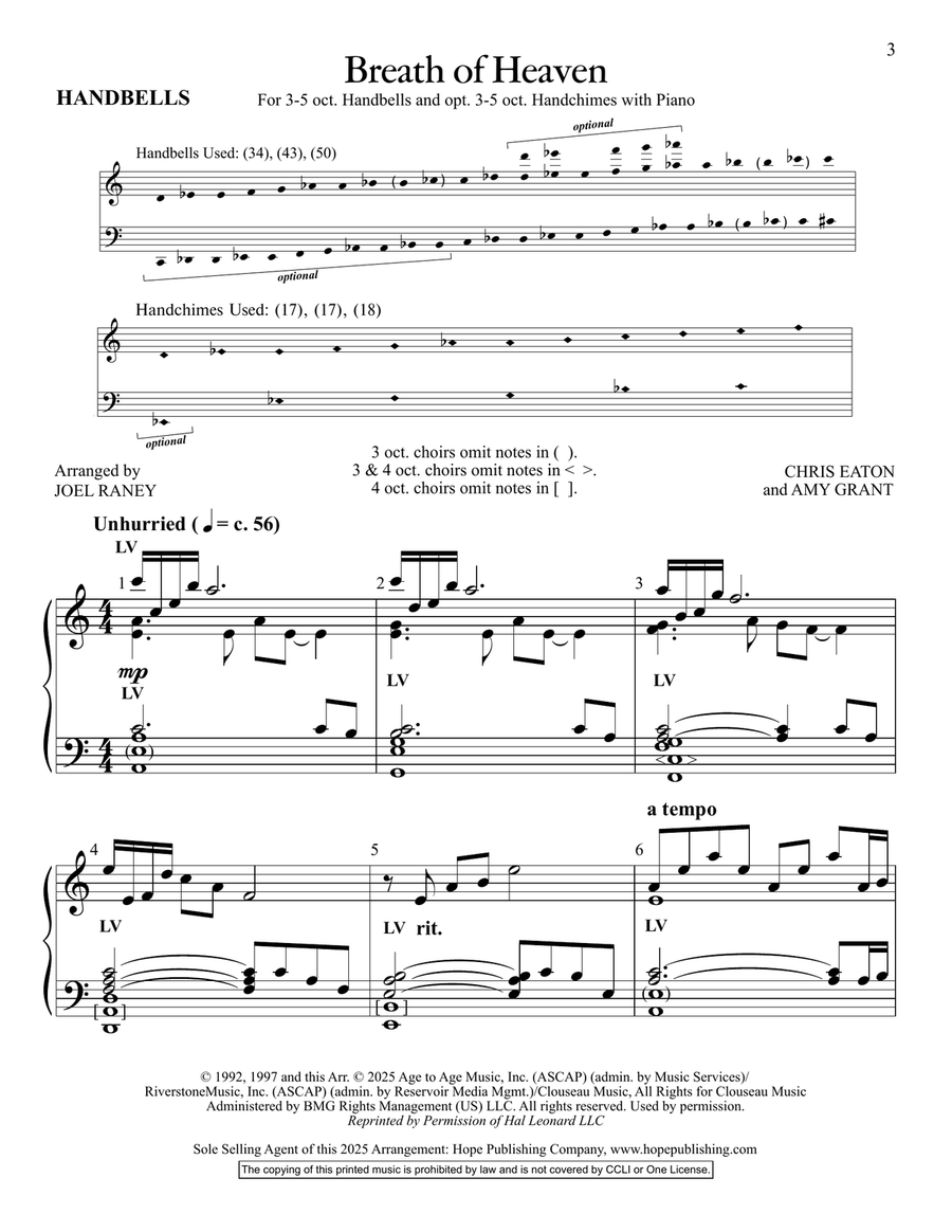 Breath of Heaven Breath of Heaven Handbell Choir scores gallery preview page 3