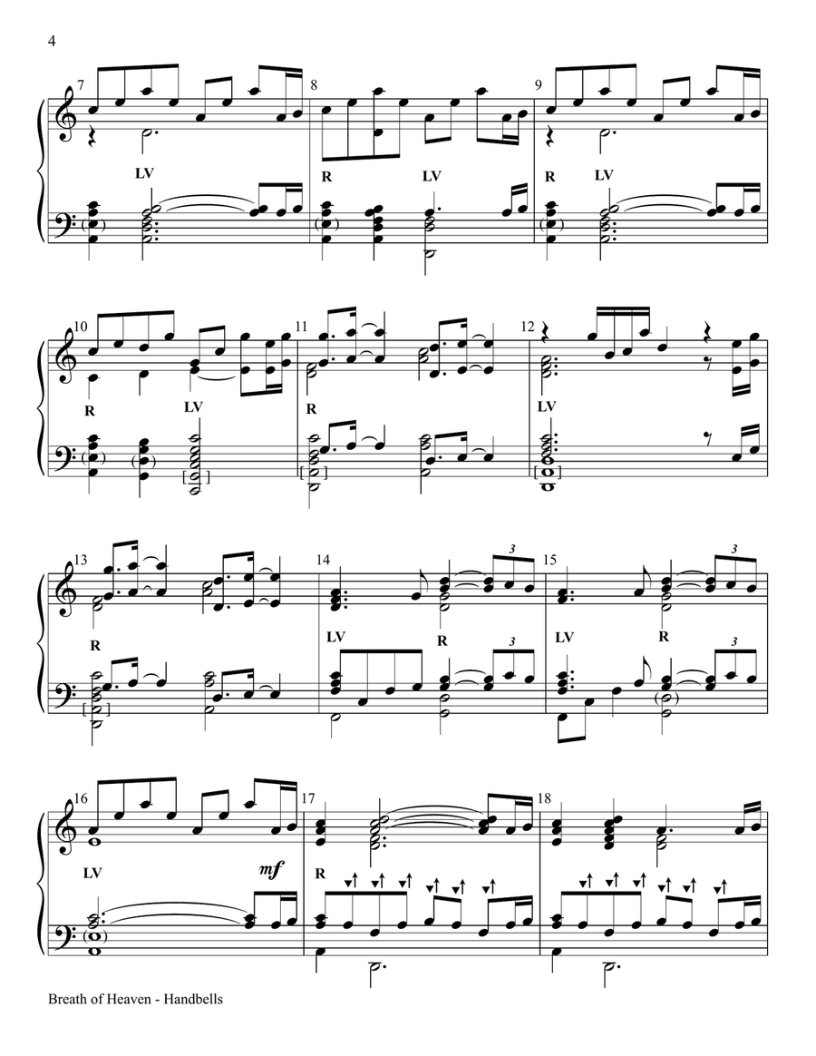 Breath of Heaven Breath of Heaven Handbell Choir scores gallery preview page 4