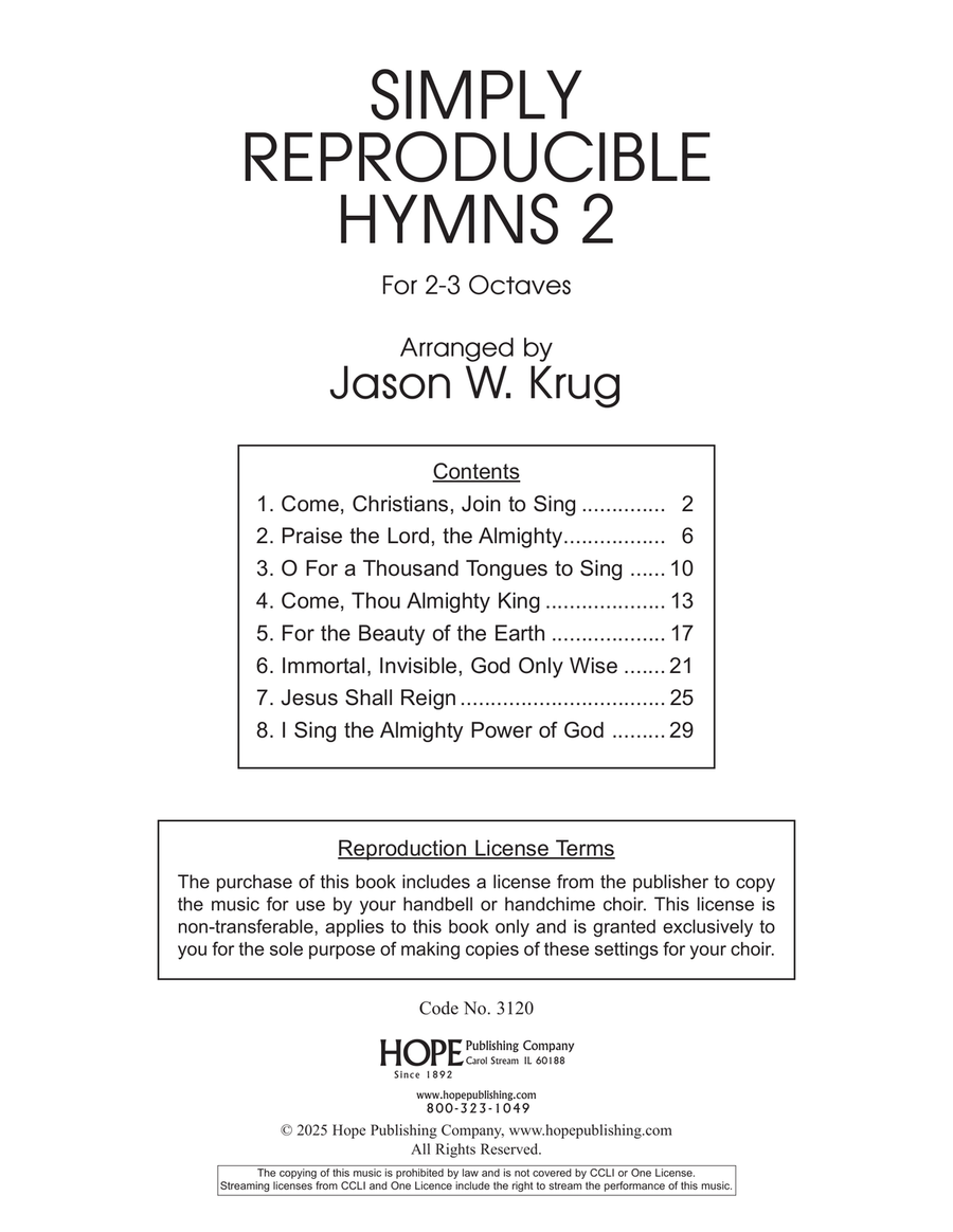 Simply Reproducible Hymns 2 for 2-3 Octaves-Digital Version 3-Octaves scores gallery preview page 3
