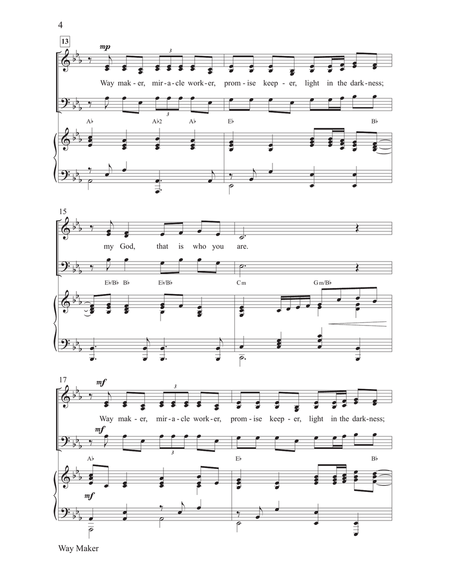 Way Maker Way Maker 4-Part scores gallery preview page 4
