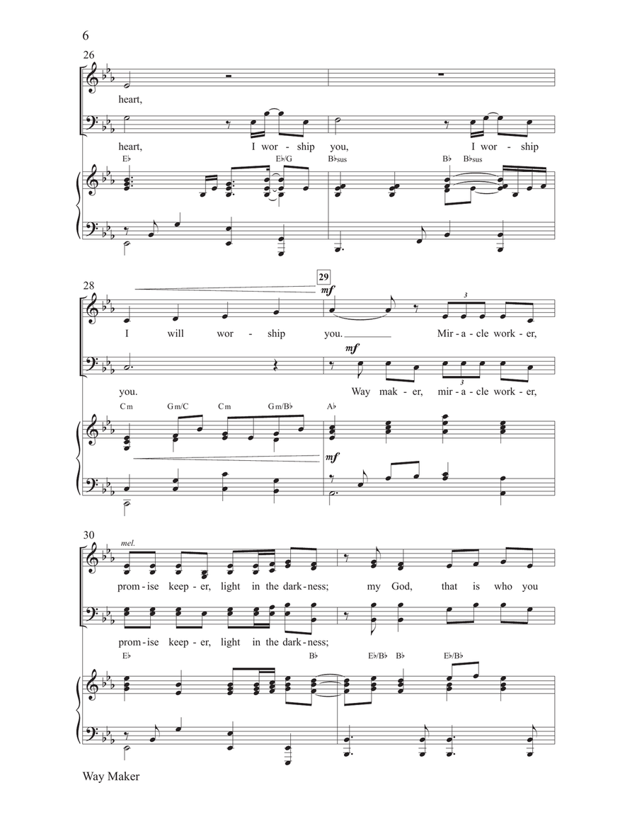 Way Maker Way Maker 4-Part scores gallery preview page 6