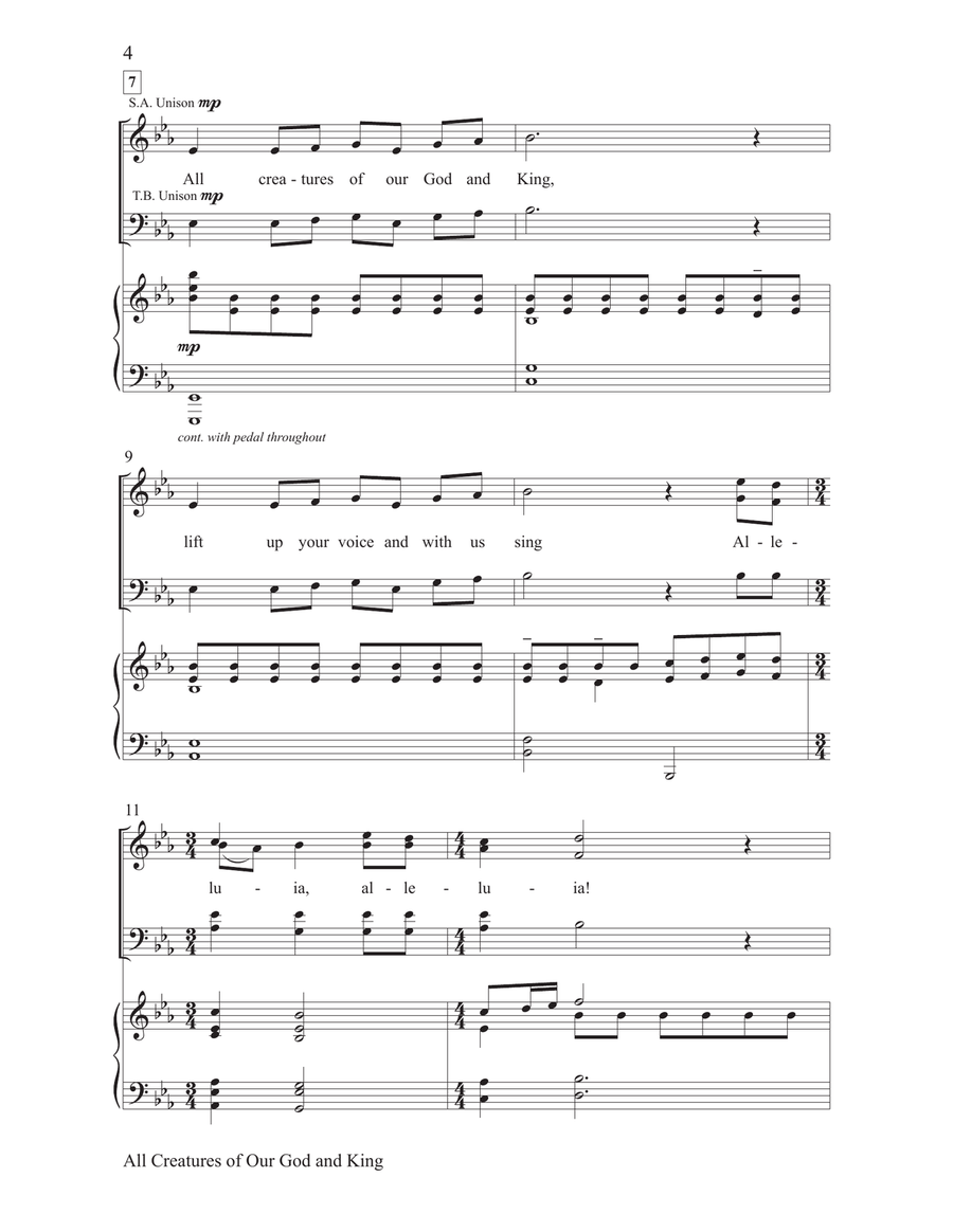 All Creatures of Our God and King 4-Part scores gallery preview page 4
