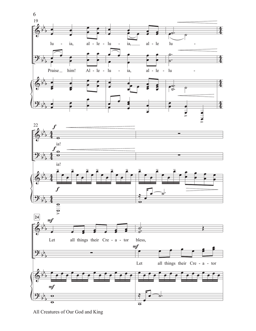 All Creatures of Our God and King 4-Part scores gallery preview page 6