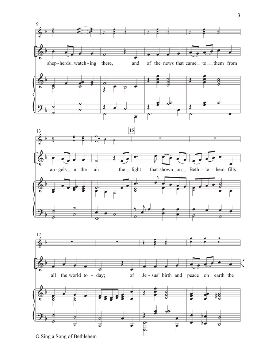 O Sing a Song of Bethlehem 4-Part scores gallery preview page 3