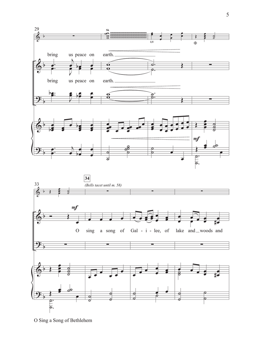 O Sing a Song of Bethlehem 4-Part scores gallery preview page 5
