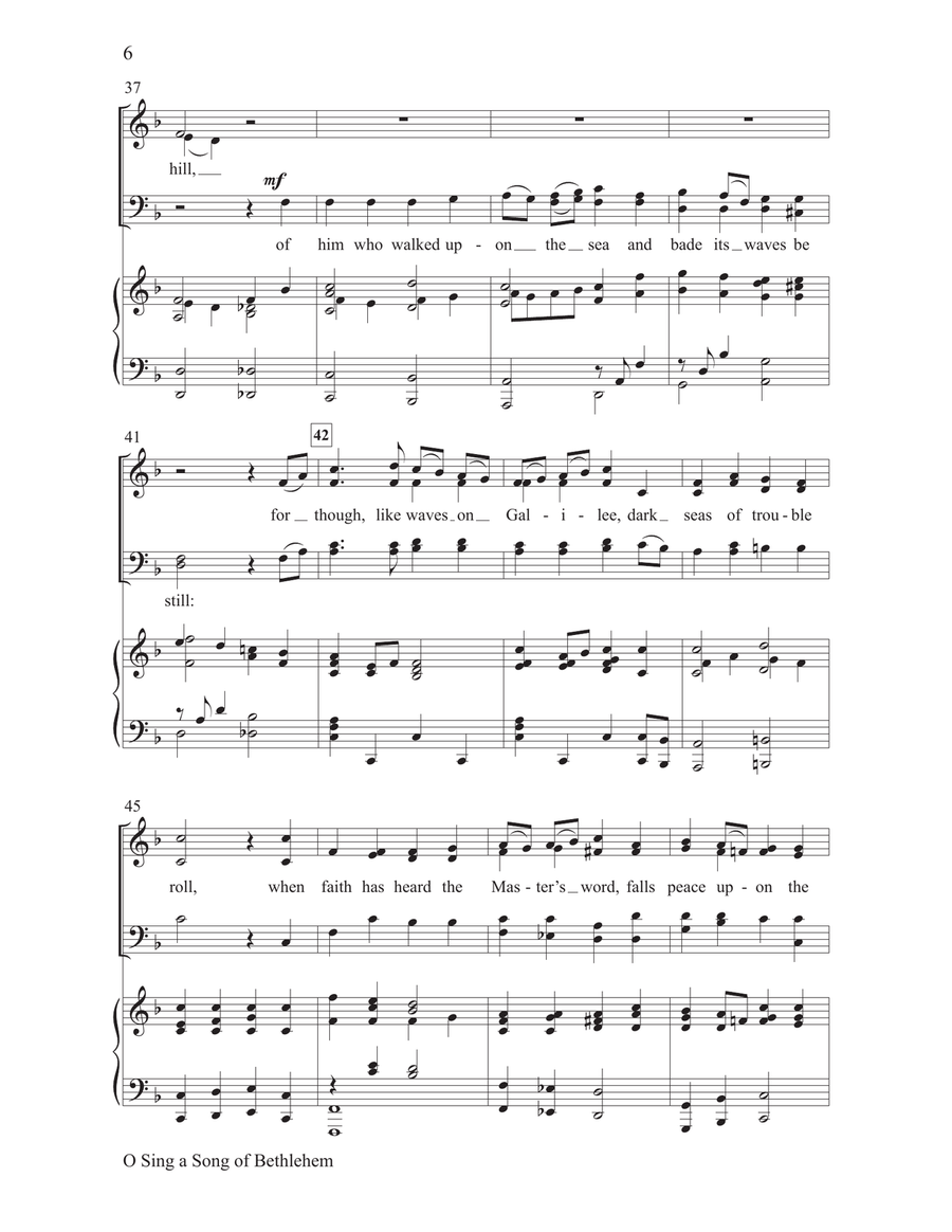 O Sing a Song of Bethlehem 4-Part scores gallery preview page 6