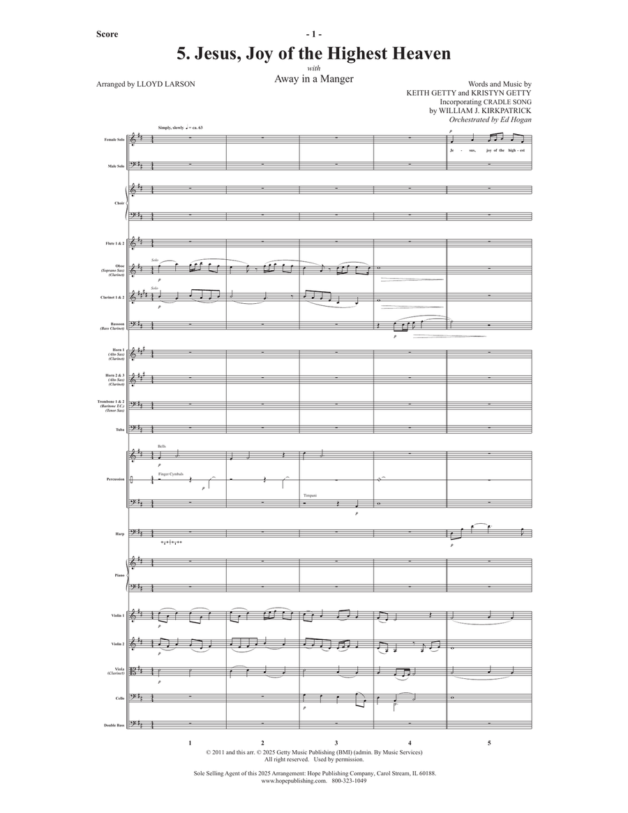 Jesus, Joy of the Highest Heaven with Away in a Manger Choir scores gallery preview page 2