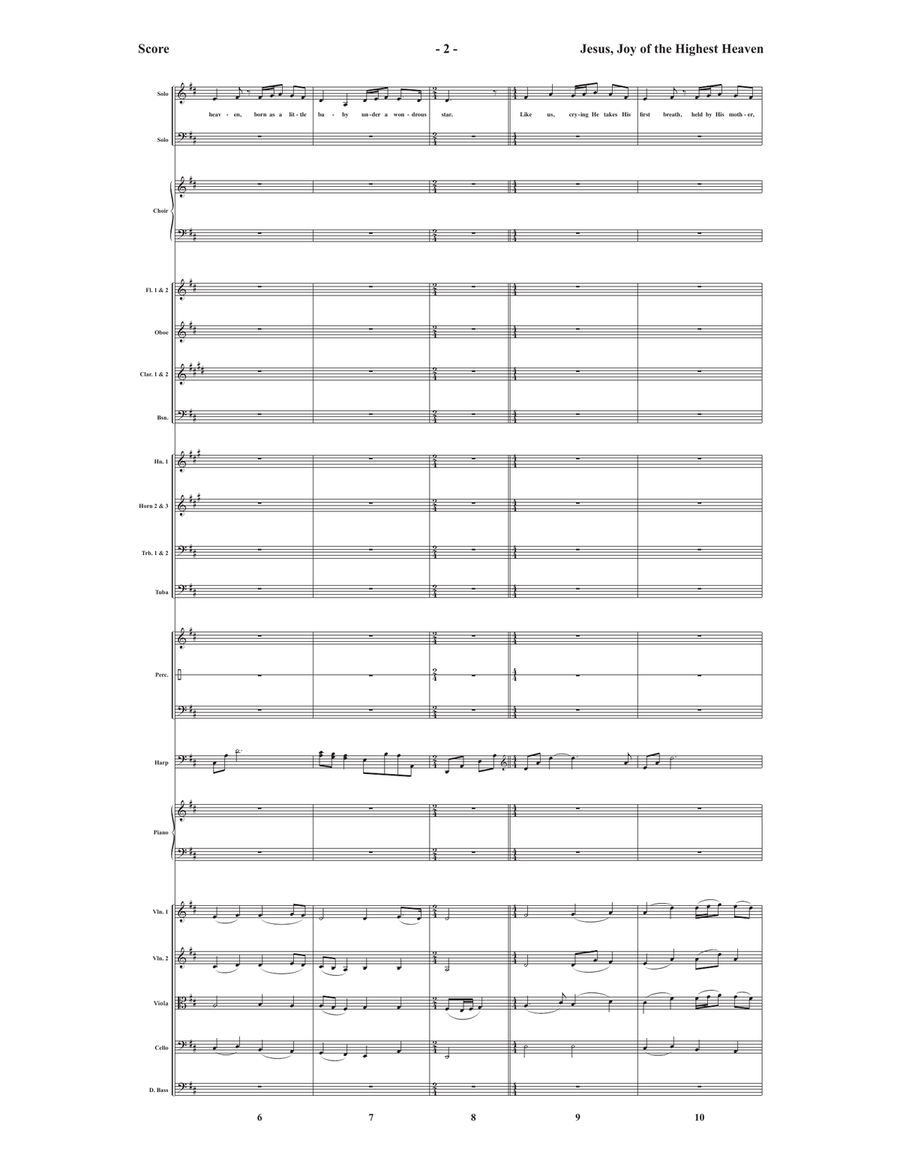 Jesus, Joy of the Highest Heaven with Away in a Manger Choir scores gallery preview page 3