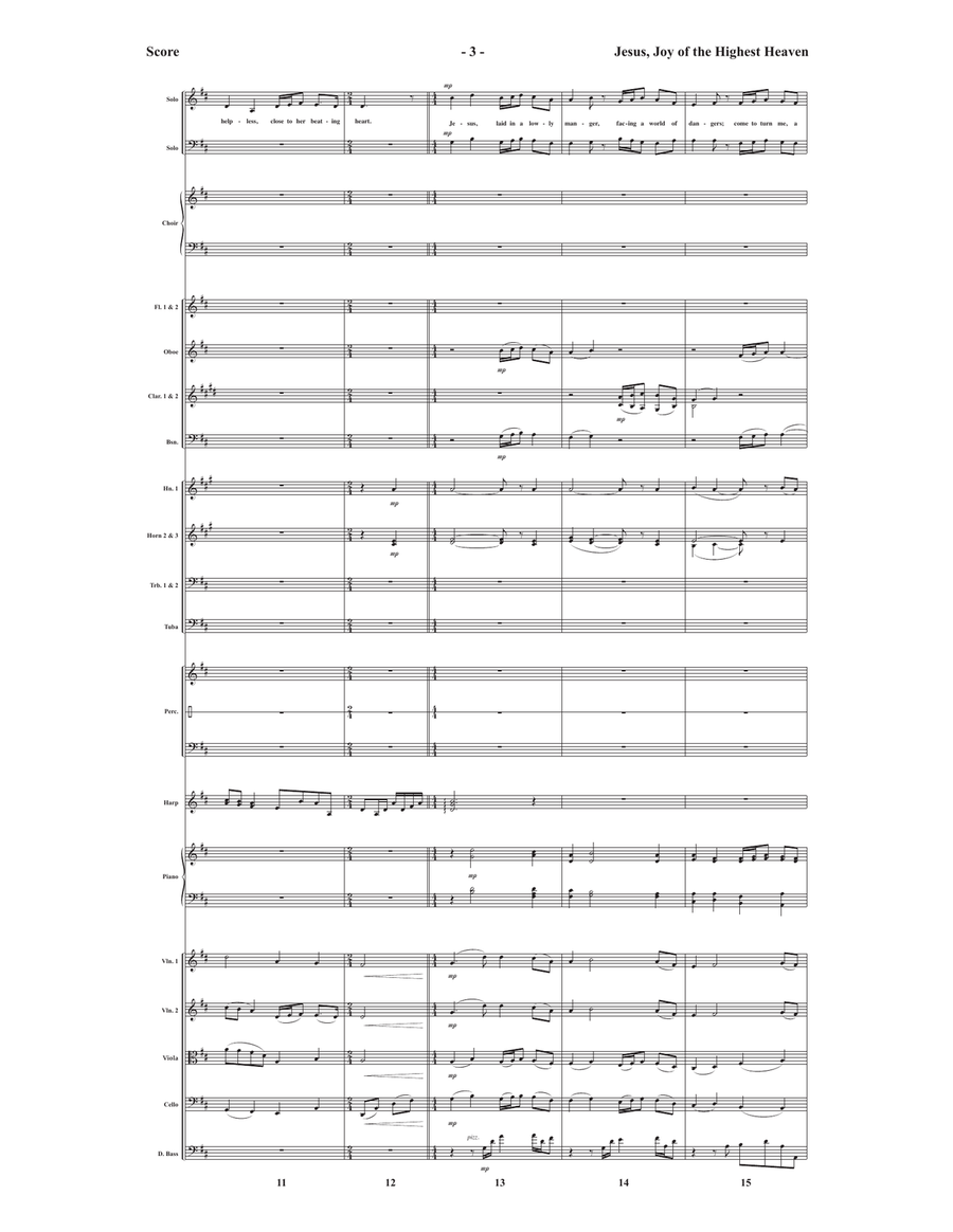 Jesus, Joy of the Highest Heaven with Away in a Manger Choir scores gallery preview page 4