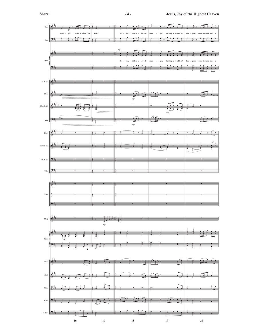 Jesus, Joy of the Highest Heaven with Away in a Manger Choir scores gallery preview page 5