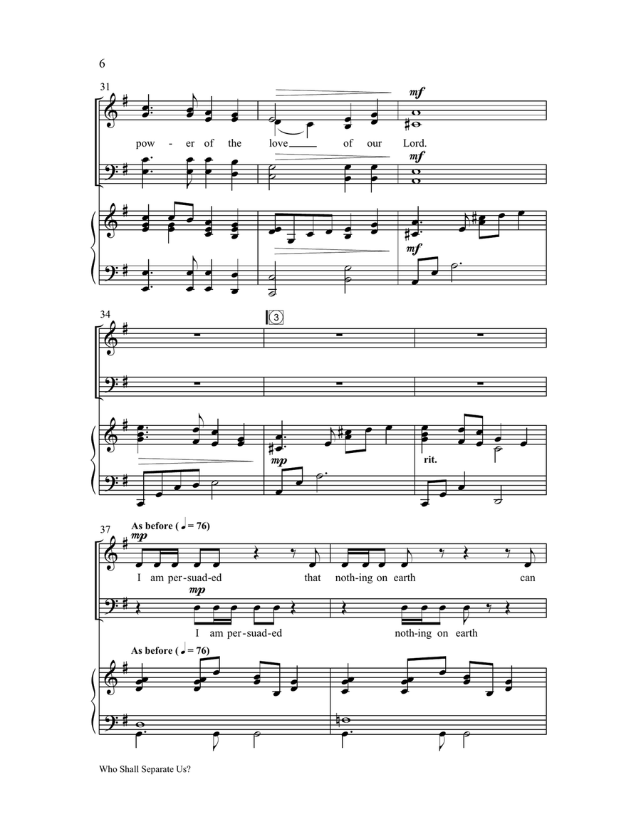 Who Shall Separate Us? Who Shall Separate Us? Choir scores gallery preview page 6