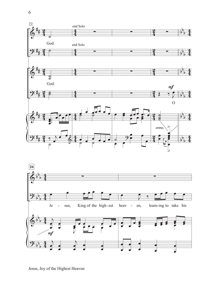 Jesus, Joy of the Highest Heaven with Away in a Manger 4-Part scores gallery preview page 6