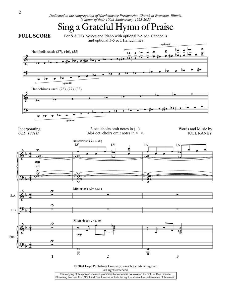 Sing a Grateful Hymn of Praise Piano Accompaniment scores gallery preview page 2