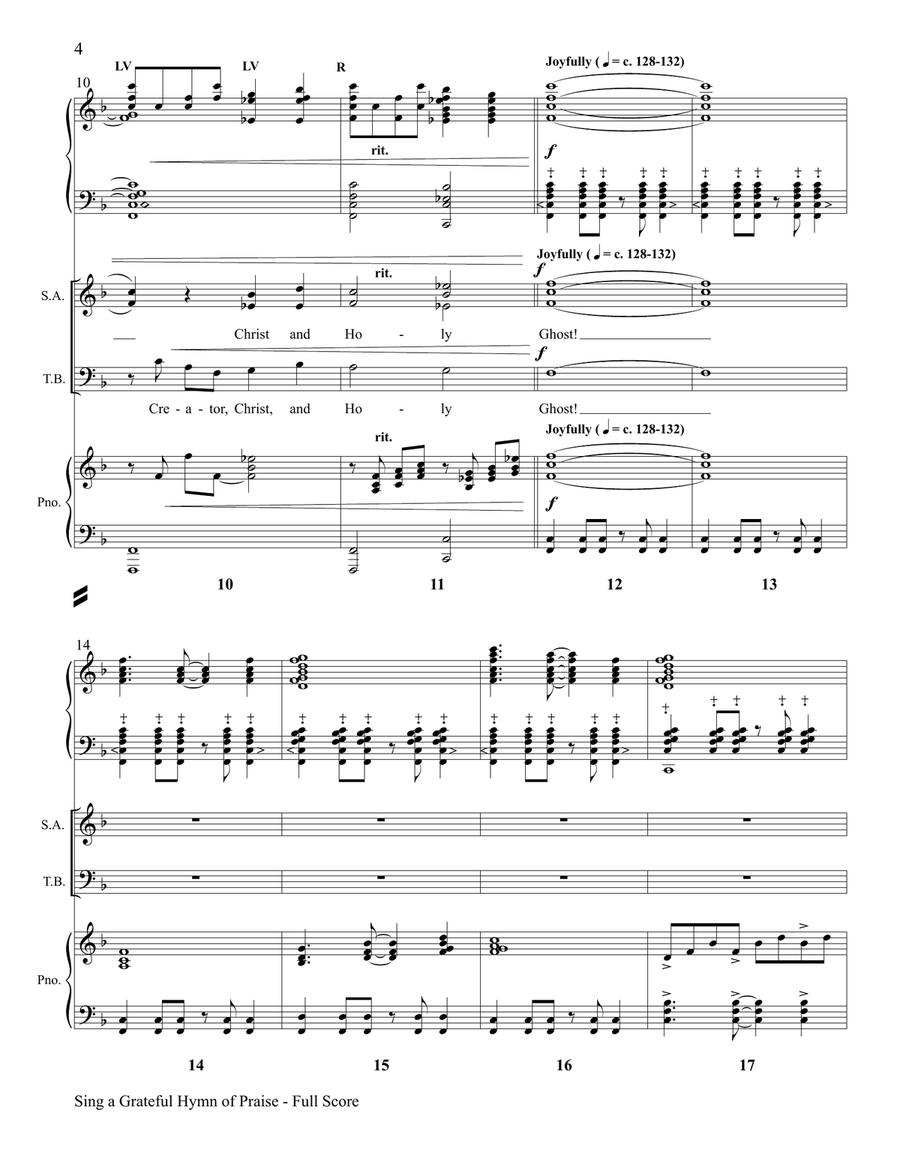Sing a Grateful Hymn of Praise Piano Accompaniment scores gallery preview page 4